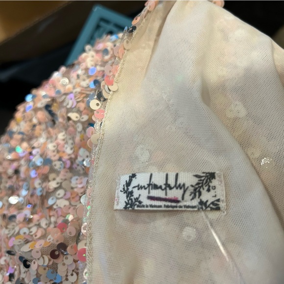 Free People Pink Sequin Crop Top - Picture 5 of 6